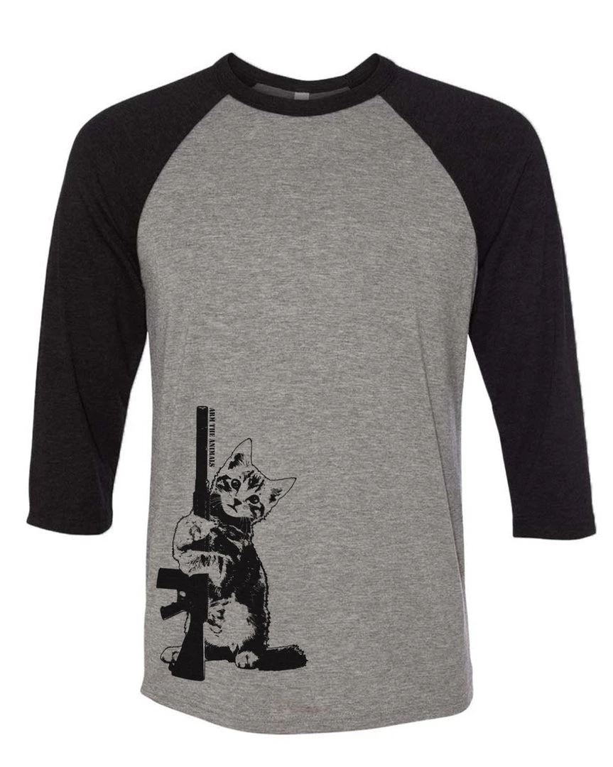 Arm The Animals Unisex | Ain't Kitten Around | 3/4 Sleeve Raglan 3/4 Sleeve Raglans