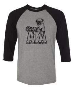 Arm The Animals 3/4 Sleeve Raglans Unisex | Predator Pug | 3/4 Sleeve Raglan