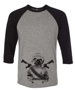 Arm The Animals Unisex | Artillery Sloth | 3/4 Sleeve Raglan