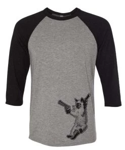 Arm The Animals 3/4 Sleeve Raglans Unisex | The Cat And The Gat | 3/4 Sleeve Raglan