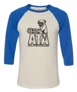 Arm The Animals 3/4 Sleeve Raglans Unisex | Predator Pug | 3/4 Sleeve Raglan