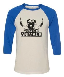 Arm The Animals 3/4 Sleeve Raglans Unisex | Pug Don't Play | 3/4 Sleeve Raglan