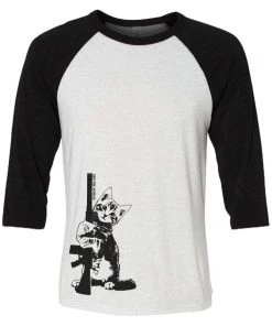 Arm The Animals Unisex | Ain't Kitten Around | 3/4 Sleeve Raglan 3/4 Sleeve Raglans