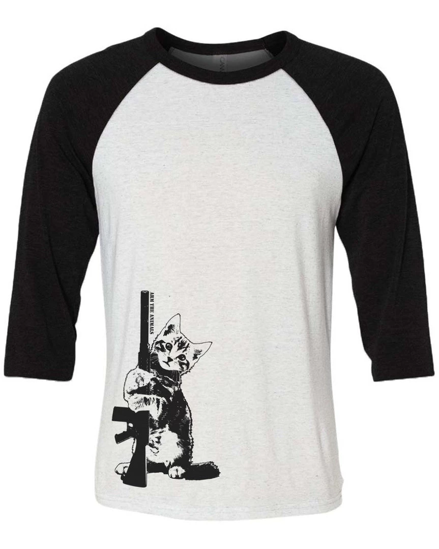 Arm The Animals Unisex | Ain't Kitten Around | 3/4 Sleeve Raglan 3/4 Sleeve Raglans