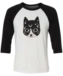 Arm The Animals 3/4 Sleeve Raglans Unisex | Crescent Cat | 3/4 Sleeve Raglan