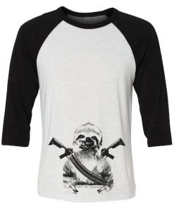Arm The Animals Unisex | Artillery Sloth | 3/4 Sleeve Raglan