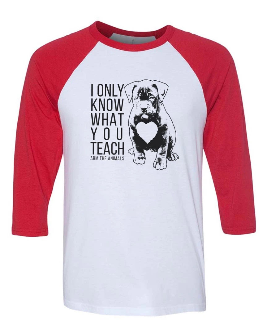 Arm The Animals Unisex | What You Teach Pittie | 3/4 Sleeve Raglan