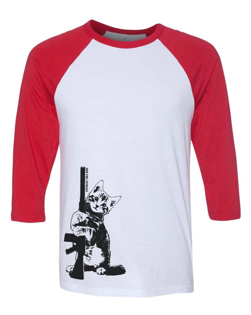 Arm The Animals Unisex | Ain't Kitten Around | 3/4 Sleeve Raglan 3/4 Sleeve Raglans