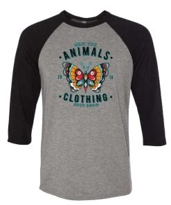 Arm The Animals 3/4 Sleeve Raglans Unisex | Varsity Butterfly | 3/4 Sleeve Raglan