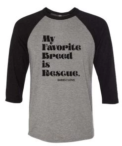 Barks Of Love Unisex | Favorite Breed | 3/4 Sleeve Raglan