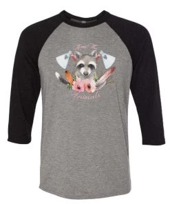 Arm The Animals Unisex | Woodland Raccoon | 3/4 Sleeve Raglan 3/4 Sleeve Raglans