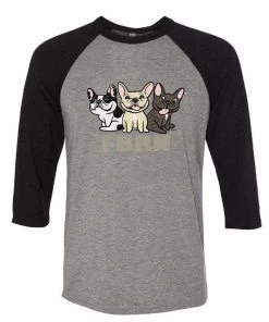 French Bulldog Rescue Network Unisex | Lili's Frenchies | 3/4 Sleeve Raglan