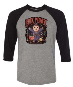 Eduardo Ely Unisex | Black Meowgic | 3/4 Sleeve Raglan 3/4 Sleeve Raglans