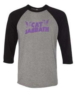 Brutal Kittens Unisex | Cat Sabbath Purple | 3/4 Sleeve Raglan