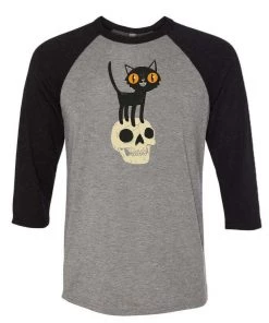 Dino Mike Unisex | Look What The Cat Dragged In | 3/4 Sleeve Raglan