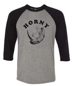 Arm The Animals Unisex | Horny Rhino | 3/4 Sleeve Raglan 3/4 Sleeve Raglans