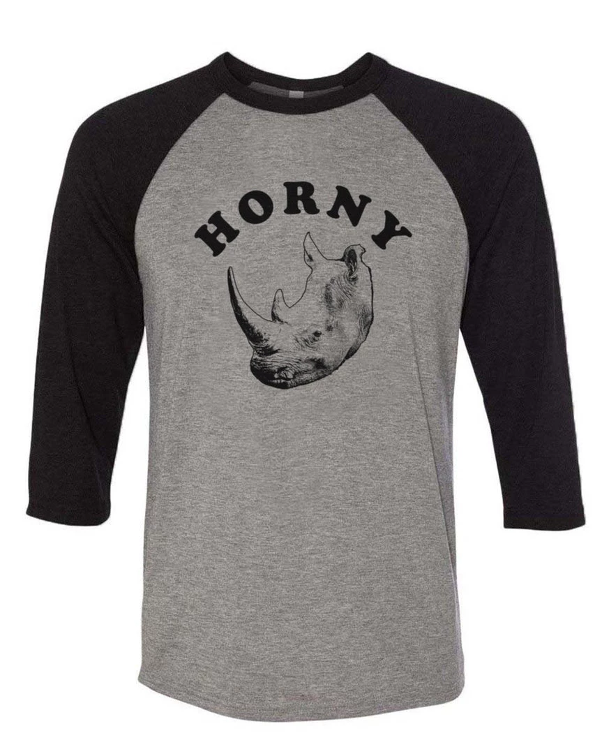 Arm The Animals Unisex | Horny Rhino | 3/4 Sleeve Raglan 3/4 Sleeve Raglans