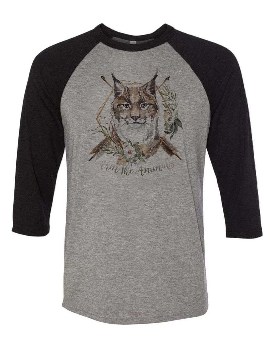 Arm The Animals Unisex | Ridgeline Lynx | 3/4 Sleeve Raglan 3/4 Sleeve Raglans
