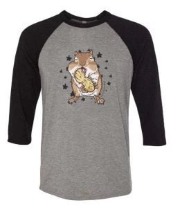 Van Gogh The Chipmunk 3/4 Sleeve Raglans Unisex | Van Gogh The Chippy | 3/4 Sleeve Raglan