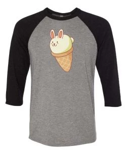 Ana Villanueva Unisex | Bunny-lla Ice Cream | 3/4 Sleeve Raglan