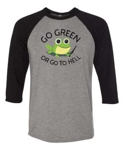 Dino Mike Unisex | Go Green | 3/4 Sleeve Raglan 3/4 Sleeve Raglans