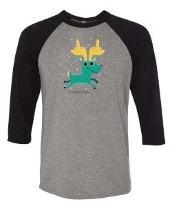 Dino Mike 3/4 Sleeve Raglans Unisex | Rude Dolph | 3/4 Sleeve Raglan