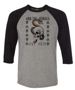 Arm The Animals 3/4 Sleeve Raglans Unisex | Tattoo Snake | 3/4 Sleeve Raglan