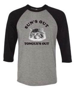 Cats With Their Tongues Out Unisex | Sun’s Out, Tongue’s Out | 3/4 Sleeve Raglan 3/4 Sleeve Raglans