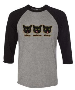 Cats With Their Tongues Out Unisex | Cat Lingo | 3/4 Sleeve Raglan 3/4 Sleeve Raglans
