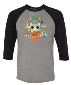 Pepe Rodriquez Unisex | Tripping Morning Cats | 3/4 Sleeve Raglan 3/4 Sleeve Raglans