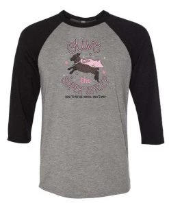 Road To Refuge Animal Sanctuary 3/4 Sleeve Raglans Unisex | Olive The Super Sheep | 3/4 Sleeve Raglan