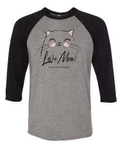Fixed Nation Unisex | Love Meow | 3/4 Sleeve Raglan 3/4 Sleeve Raglans