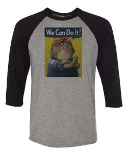 Pizza Cat 3/4 Sleeve Raglans Unisex | We Can Do It | 3/4 Sleeve Raglan