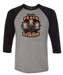 Eduardo Ely Unisex | In Peace With My Demons | 3/4 Sleeve Raglan 3/4 Sleeve Raglans