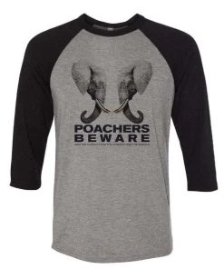 Arm The Animals 3/4 Sleeve Raglans Unisex | Poachers Beware | 3/4 Sleeve Raglan