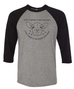 Road To Refuge Animal Sanctuary Unisex | Graham Lamb | 3/4 Sleeve Raglan
