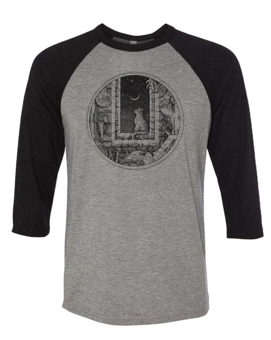 Gianluca Unisex | The Cat And The Moon | 3/4 Sleeve Raglan 3/4 Sleeve Raglans