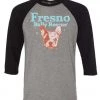 3/4 Sleeve Raglans Unisex | Fresno Bully Rescue Frenchie Logo | 3/4 Sleeve Raglan