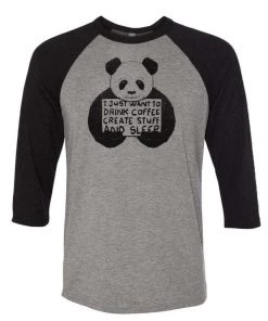 Tobias Fonseca 3/4 Sleeve Raglans Unisex | Drink Coffee, Create Stuff, And Sleep | 3/4 Sleeve Raglan