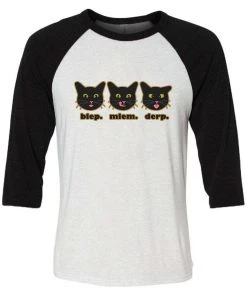 Cats With Their Tongues Out Unisex | Cat Lingo | 3/4 Sleeve Raglan 3/4 Sleeve Raglans