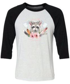 Arm The Animals Unisex | Woodland Raccoon | 3/4 Sleeve Raglan 3/4 Sleeve Raglans