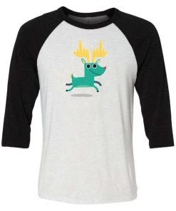 Dino Mike 3/4 Sleeve Raglans Unisex | Rude Dolph | 3/4 Sleeve Raglan