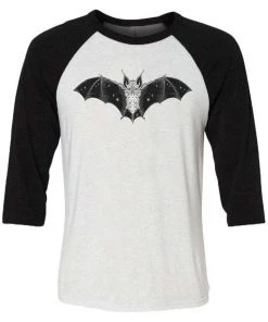 Lolle 3/4 Sleeve Raglans Unisex | Flying Bat | 3/4 Sleeve Raglan