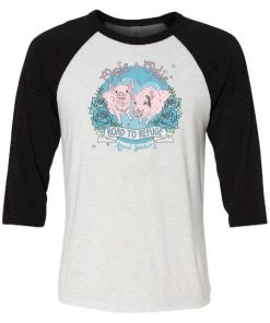 Road To Refuge Animal Sanctuary 3/4 Sleeve Raglans Unisex | Piggy Party | 3/4 Sleeve Raglan