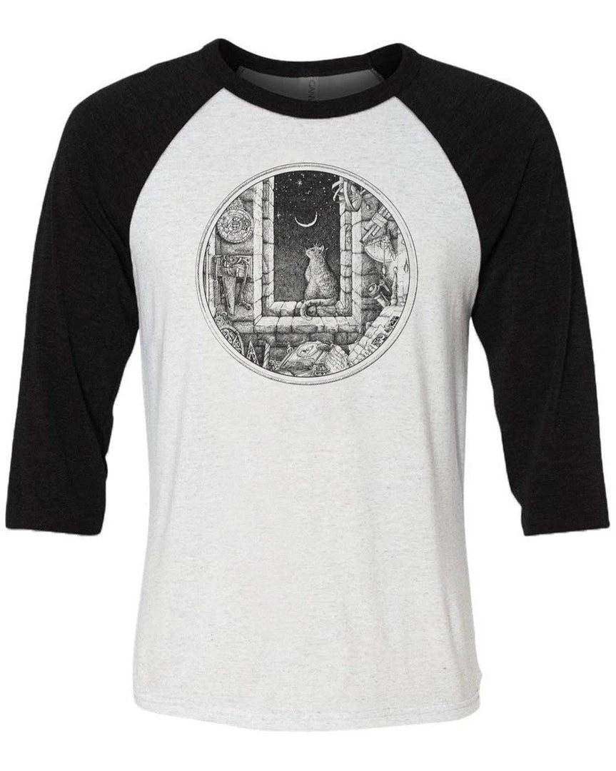 Gianluca Unisex | The Cat And The Moon | 3/4 Sleeve Raglan 3/4 Sleeve Raglans