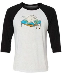 Tobias Fonseca Unisex | Flat Earth Cat | 3/4 Sleeve Raglan