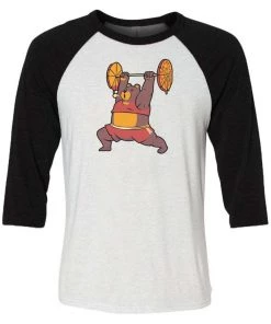Tobias Fonseca Unisex | Squat Bear Gym, I Love To Eat Pizza | 3/4 Sleeve Raglan 3/4 Sleeve Raglans