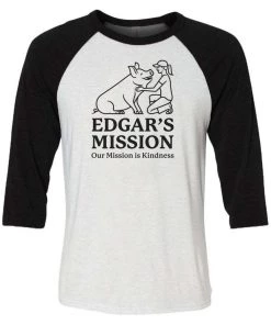 3/4 Sleeve Raglans Unisex | Edgar's Mission Logo | 3/4 Sleeve Raglan