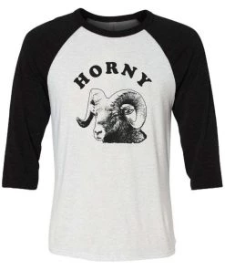 Arm The Animals 3/4 Sleeve Raglans Unisex | Horny Ram | 3/4 Sleeve Raglan