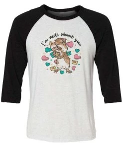 Van Gogh The Chipmunk Unisex | Nuts About You | 3/4 Sleeve Raglan